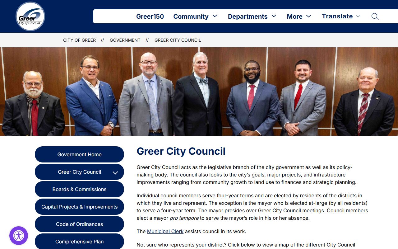 Greer Municipal Court clerk information at 100 S Main Street