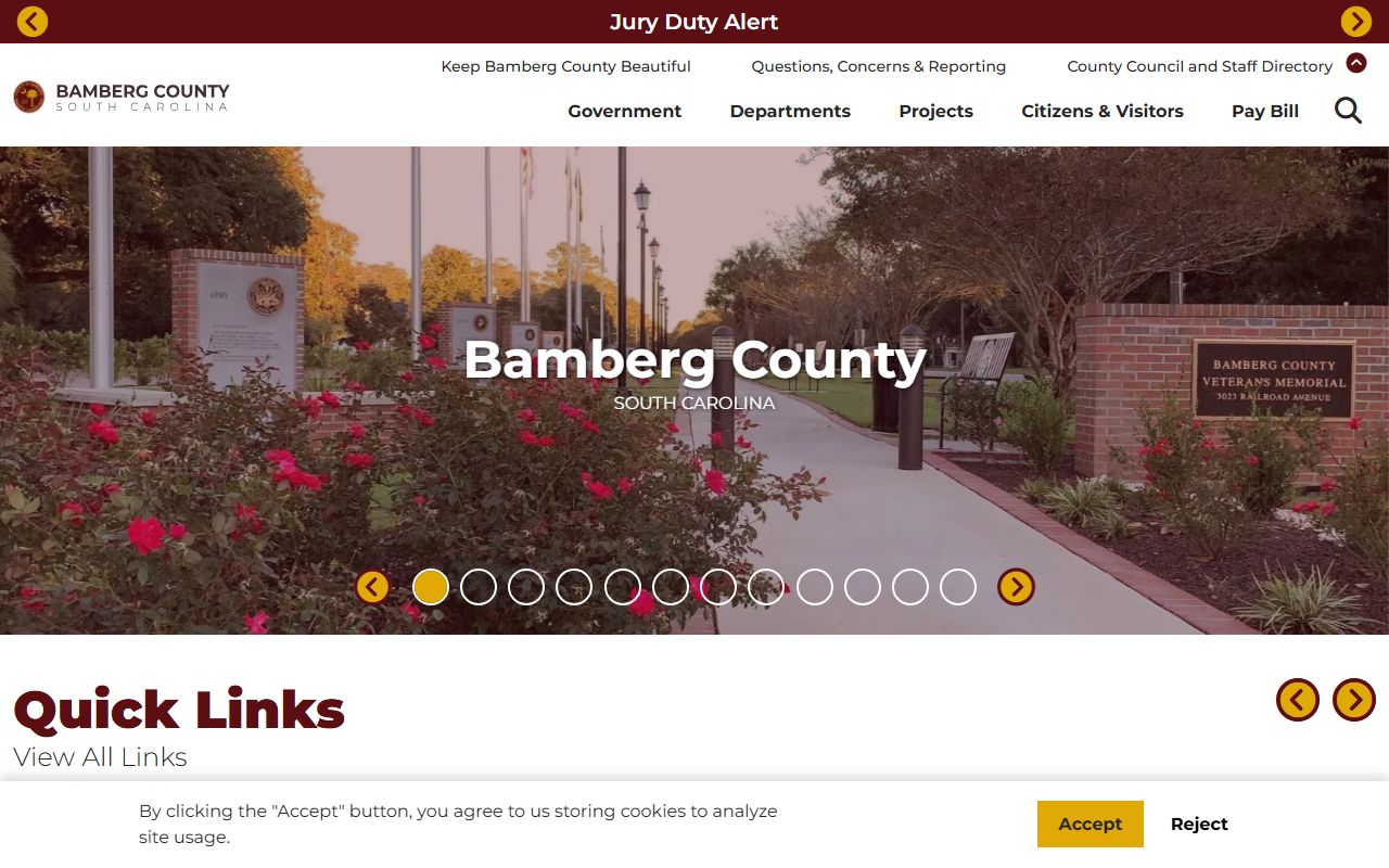Bamberg County Clerk of Court official website for court records and public filings