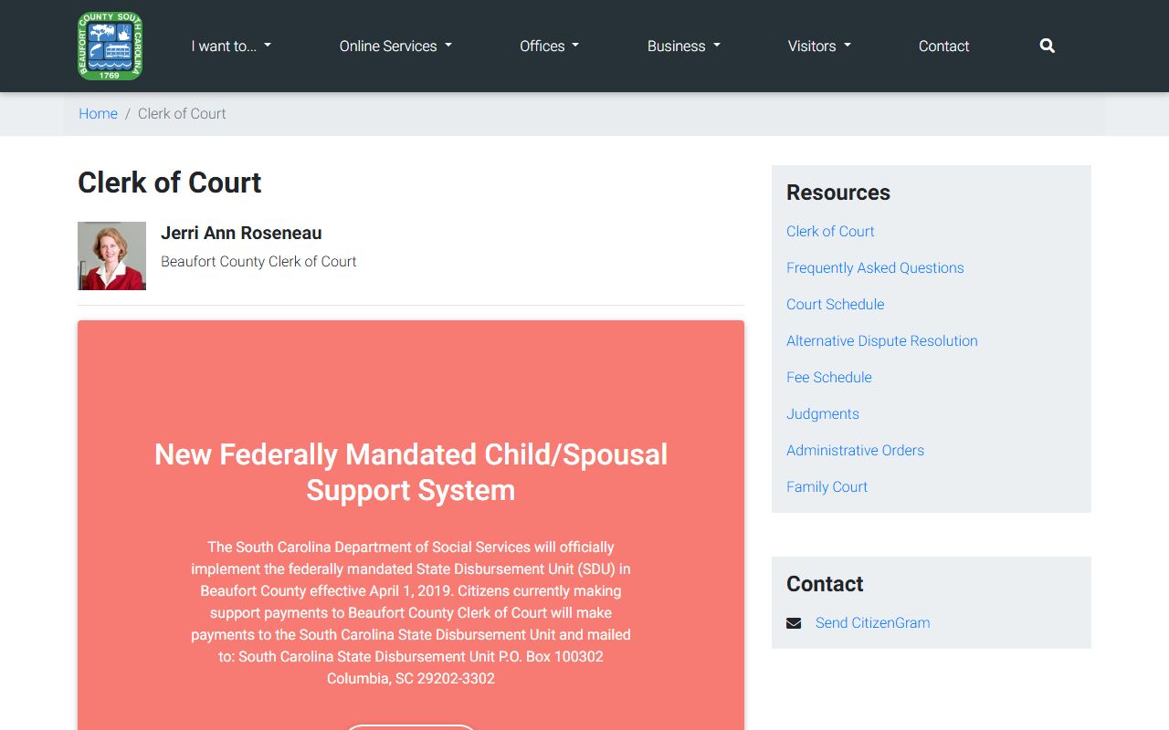 Beaufort County bankruptcy records Clerk of Court website
