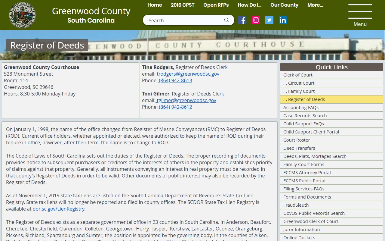 Greenwood County bankruptcy records register of deeds