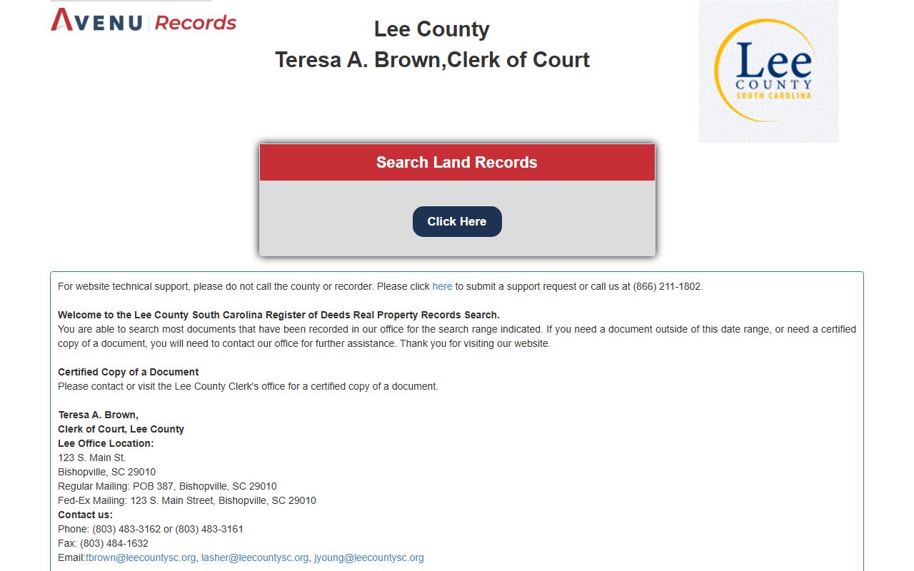 Lee County real property records portal for Lee County bankruptcy records