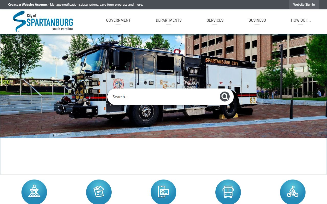 City of Spartanburg government website for municipal records and bankruptcy research