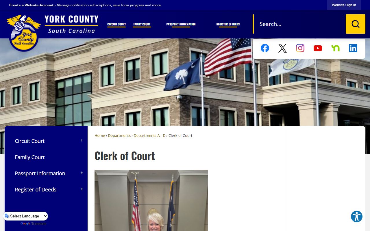 York County Clerk of Court website for bankruptcy and property records research